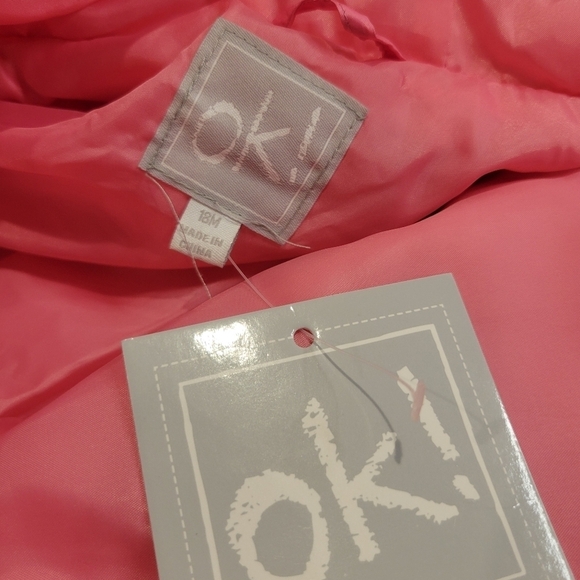 New OK! Baby 18m hot pink puffer snow OnePiece outfit - Picture 3 of 5